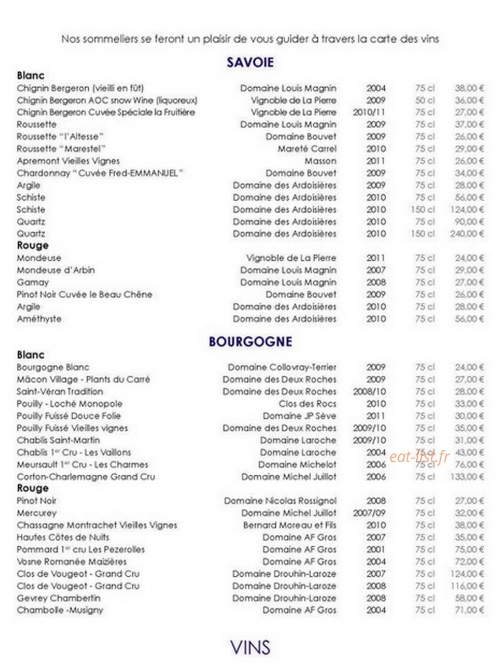 La Fruitiere — carte page 7