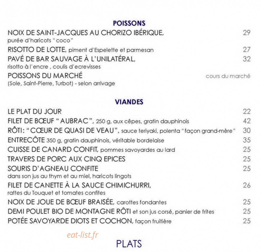 La Fruitiere — carte page 3