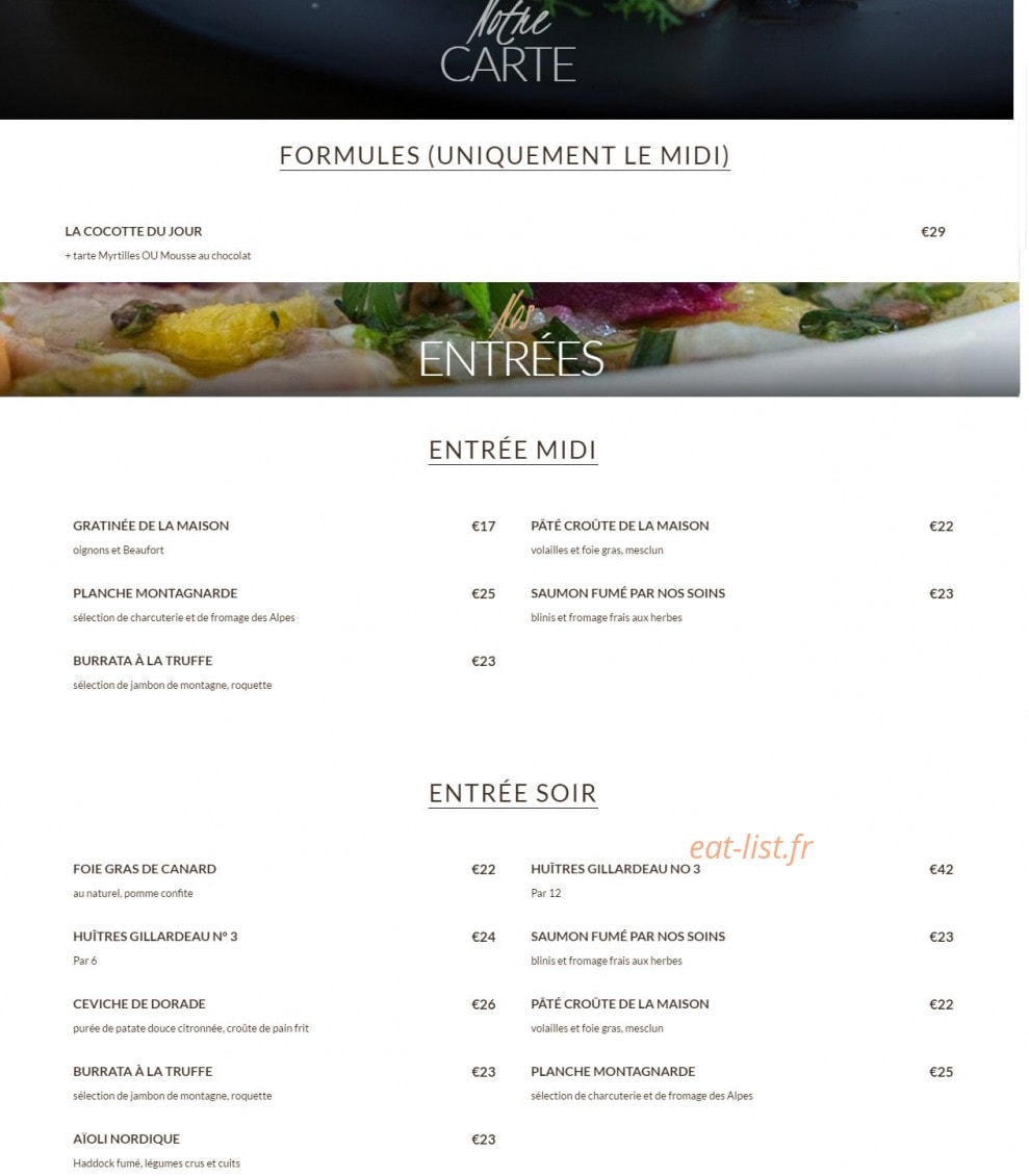 La Maison Val Thorens — carte page 1