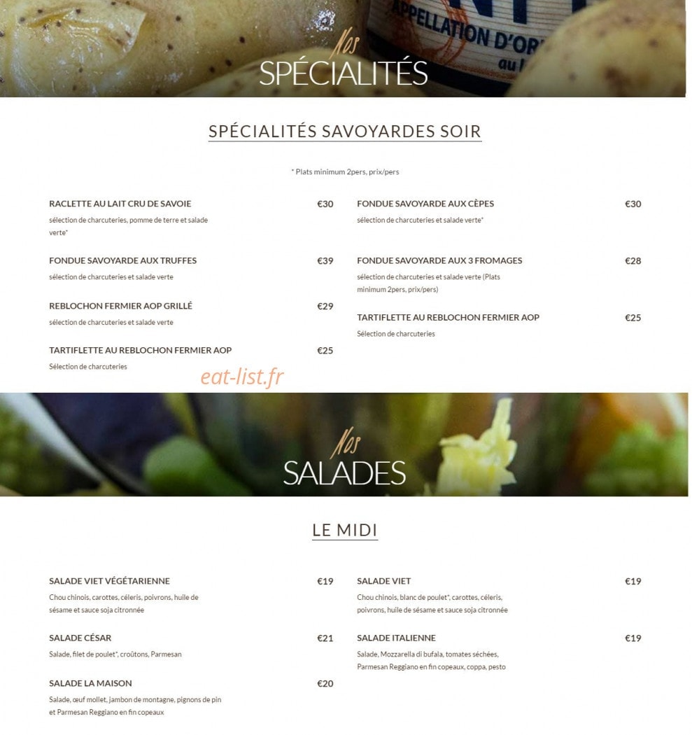 La Maison Val Thorens — carte page 2