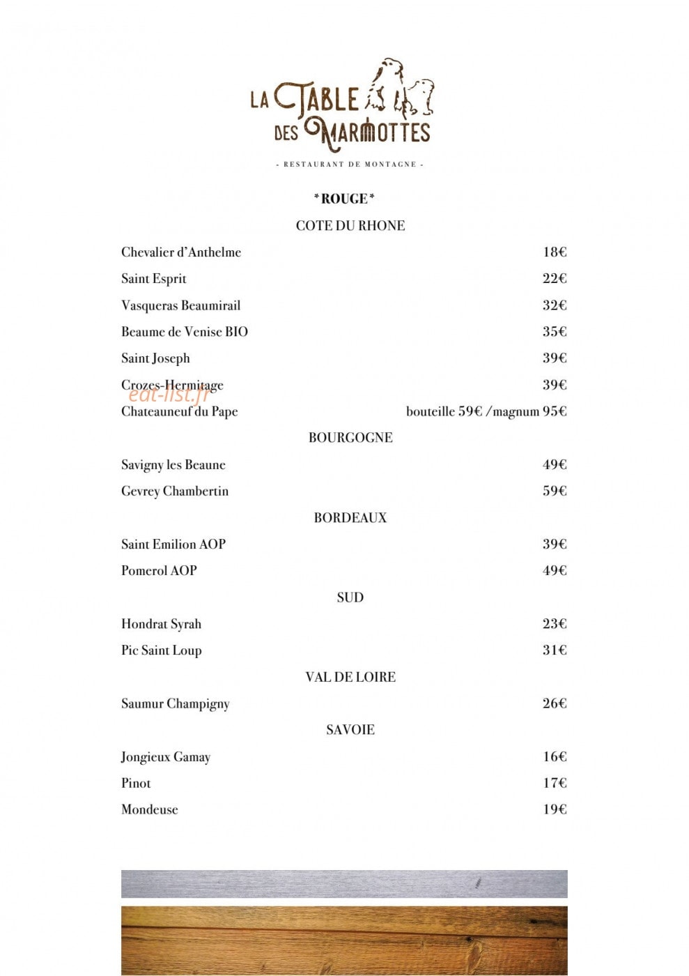 La Table des Marmottes — carte page 12