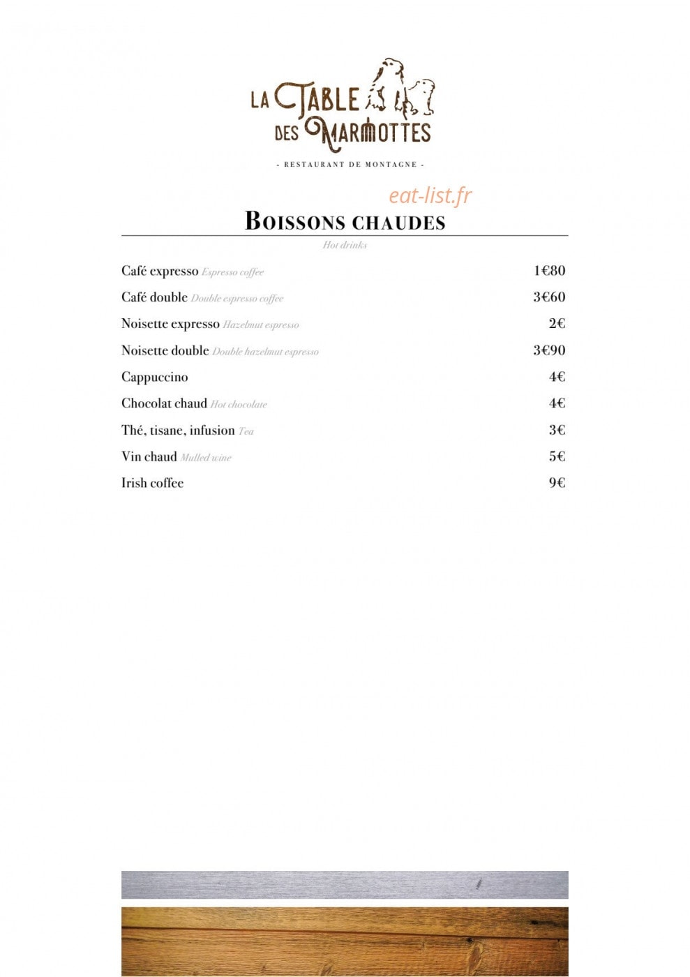 La Table des Marmottes — carte page 10