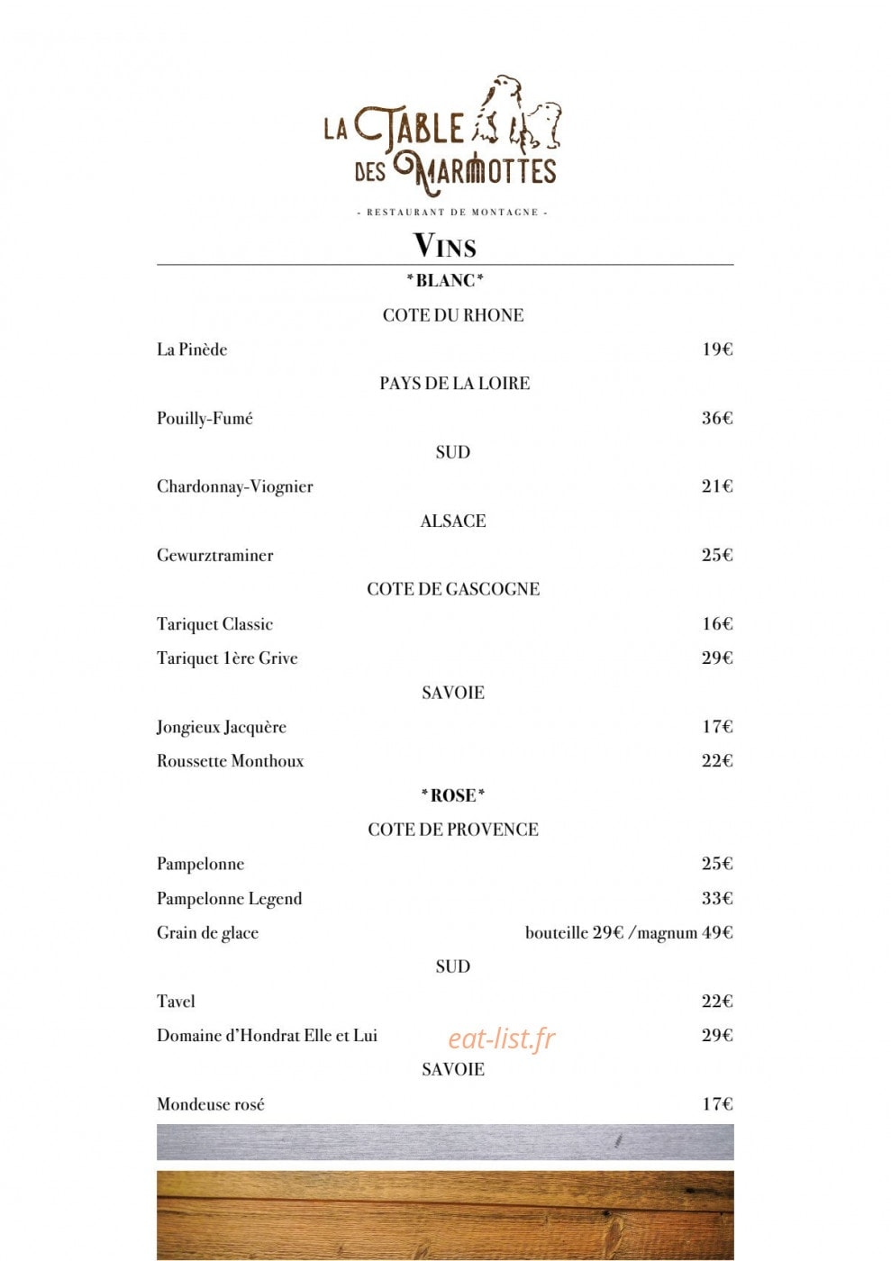 La Table des Marmottes — carte page 11