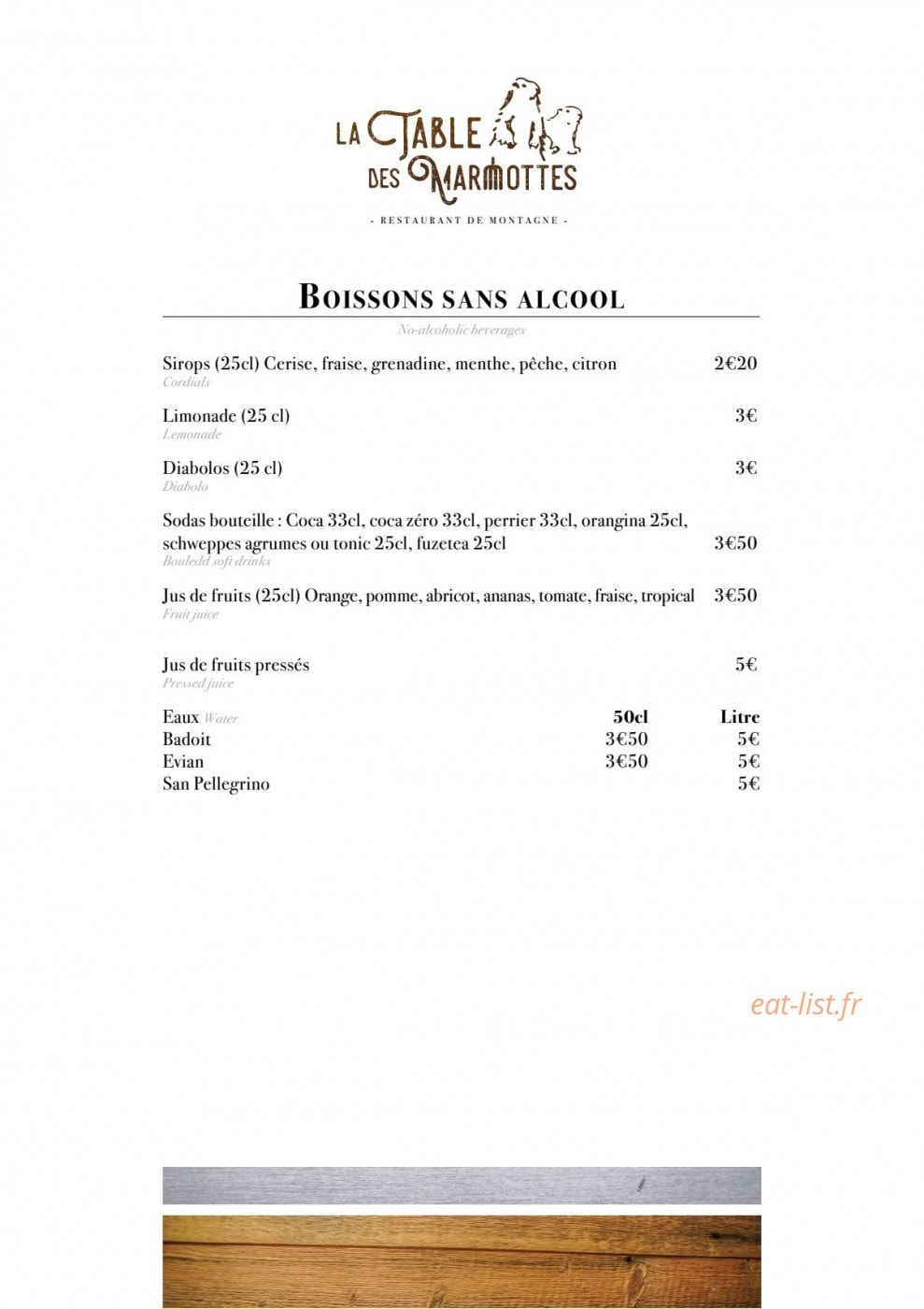 La Table des Marmottes — carte page 7
