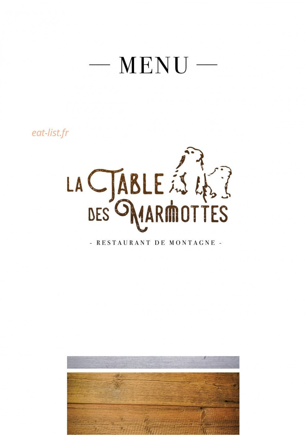 La Table des Marmottes — carte page 1