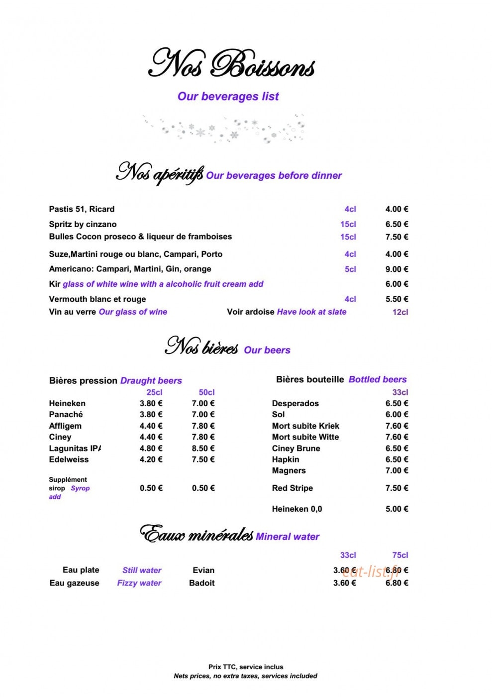 Le Cocon des Neiges — carte page 11
