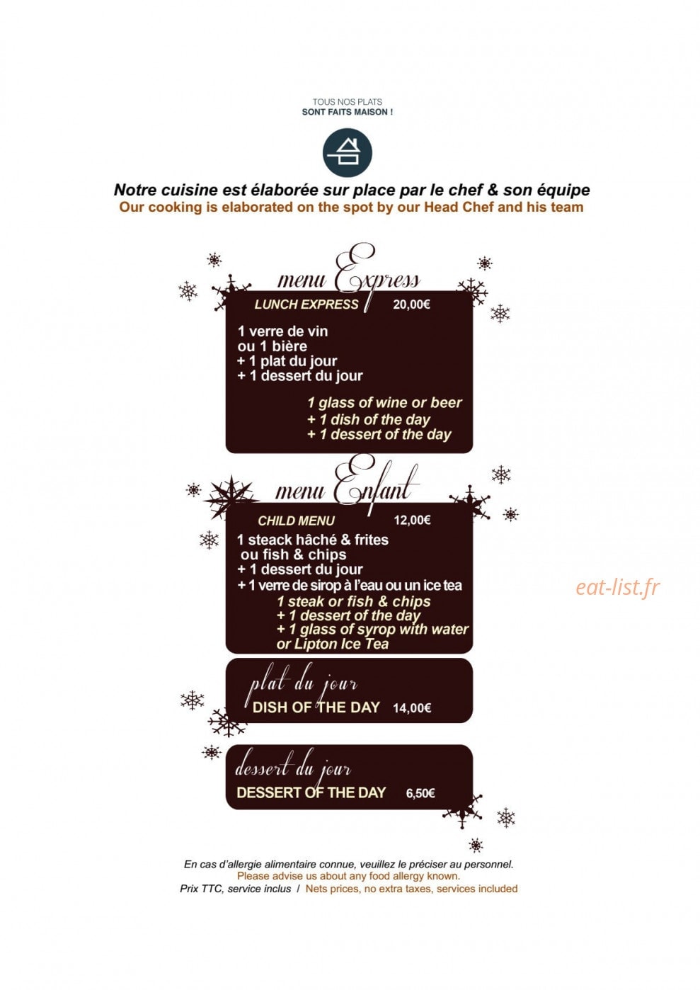 Le Cocon des Neiges — carte page 1