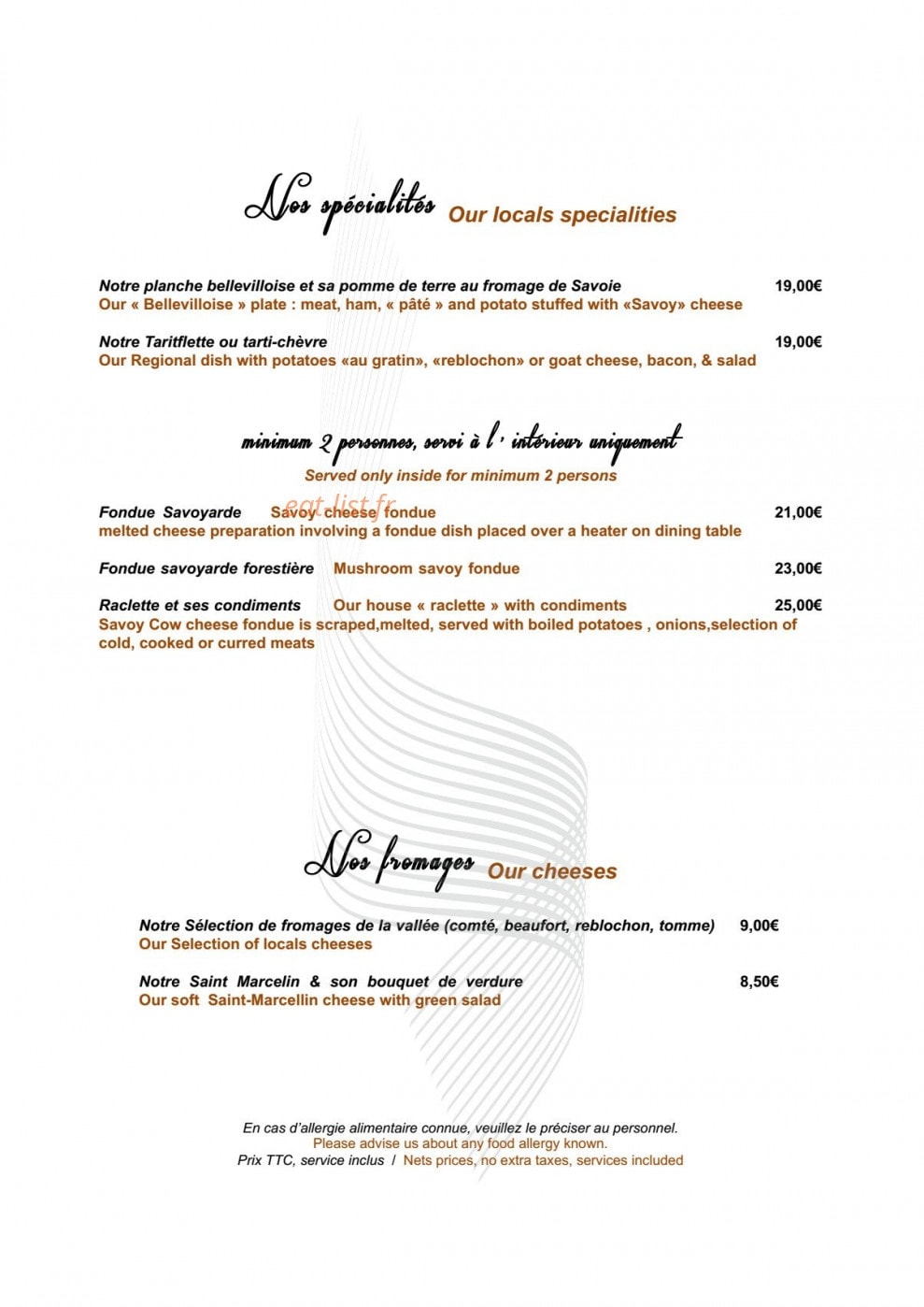 Le Cocon des Neiges — carte page 5
