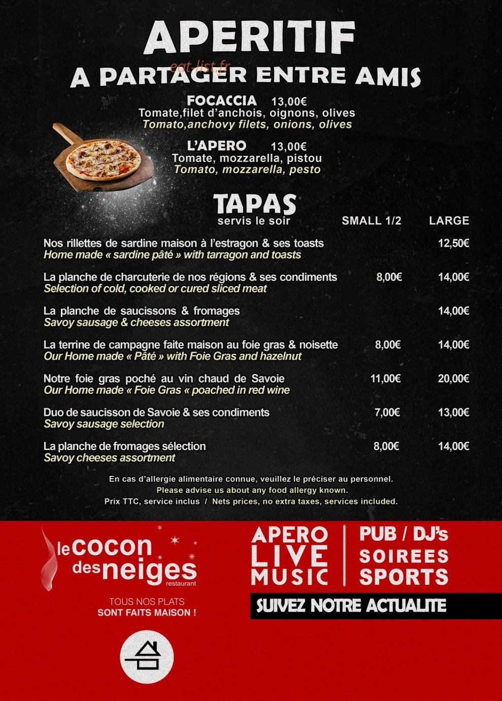 Le Cocon des Neiges — carte page 19