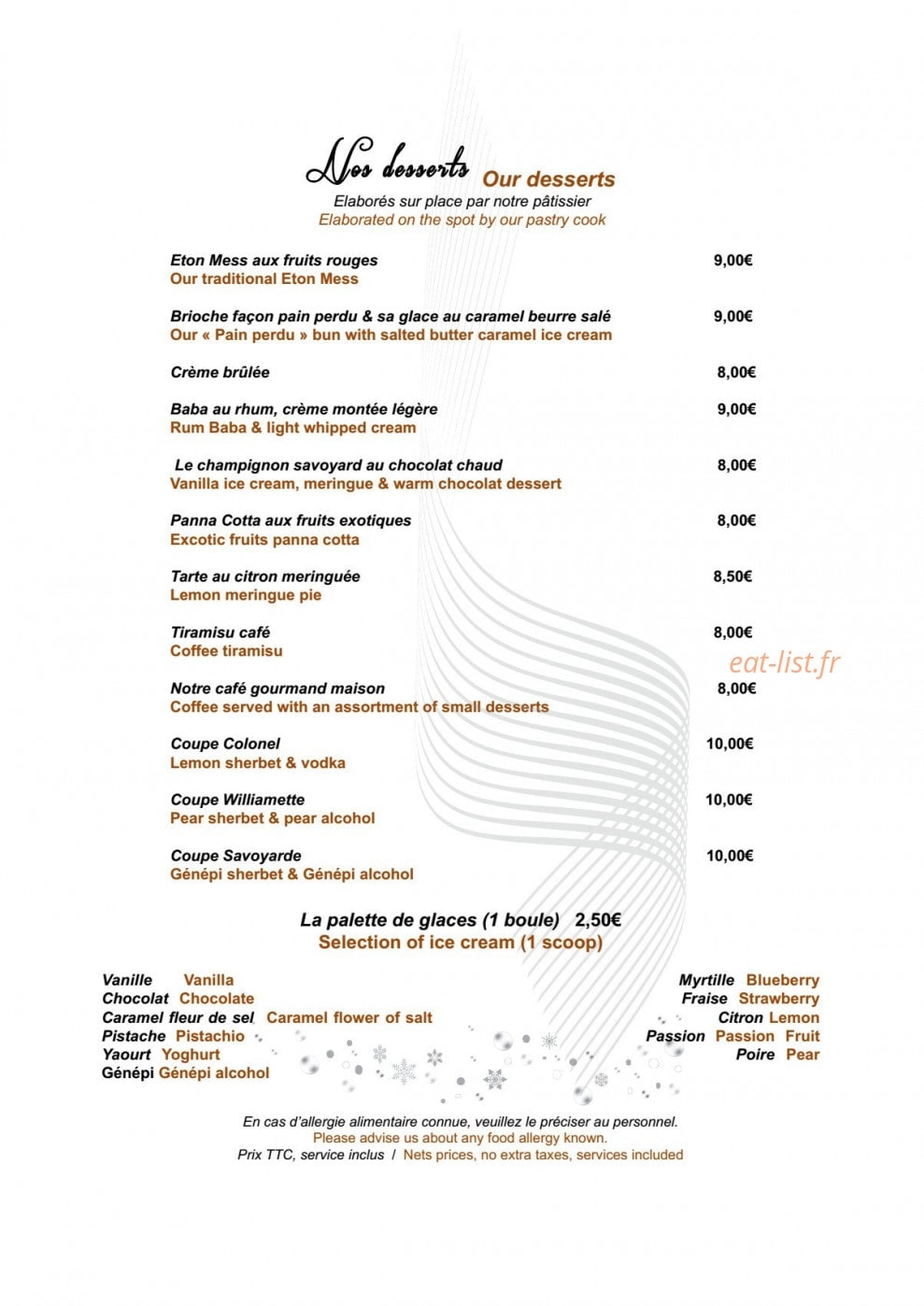 Le Cocon des Neiges — carte page 6