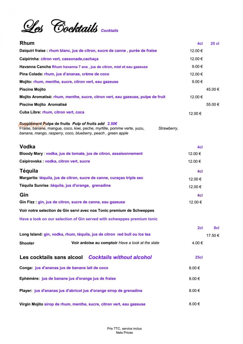 Le Cocon des Neiges — carte page 13