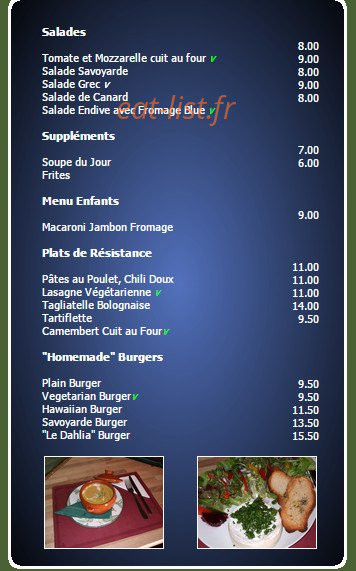 Le Dahlia — carte page 2