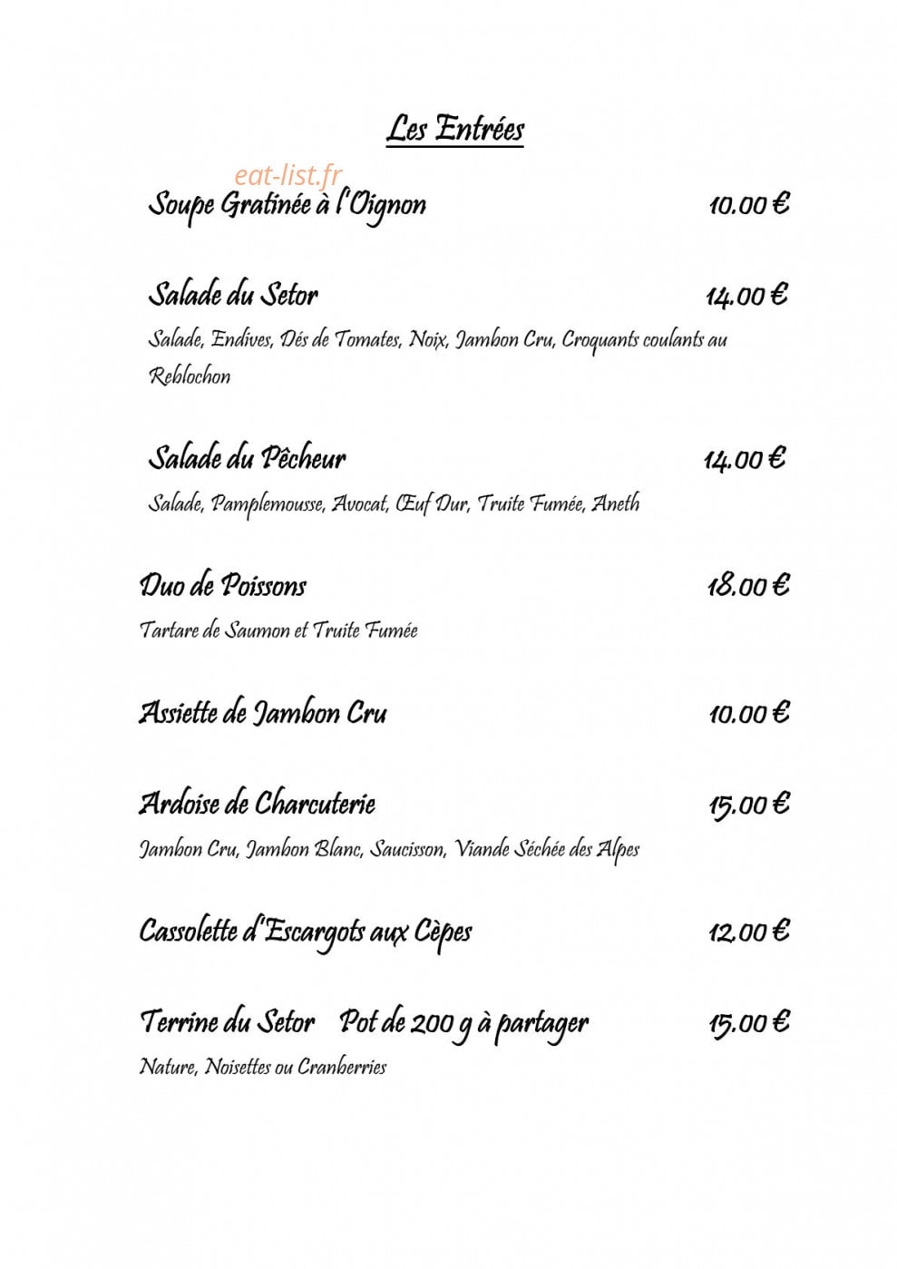 Le setor — carte page 1