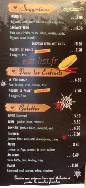 O P'tit Snack — carte page 4