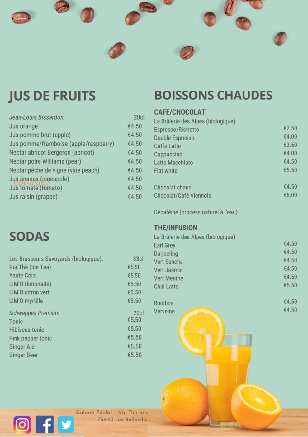 Belleville Diner — carte page 2
