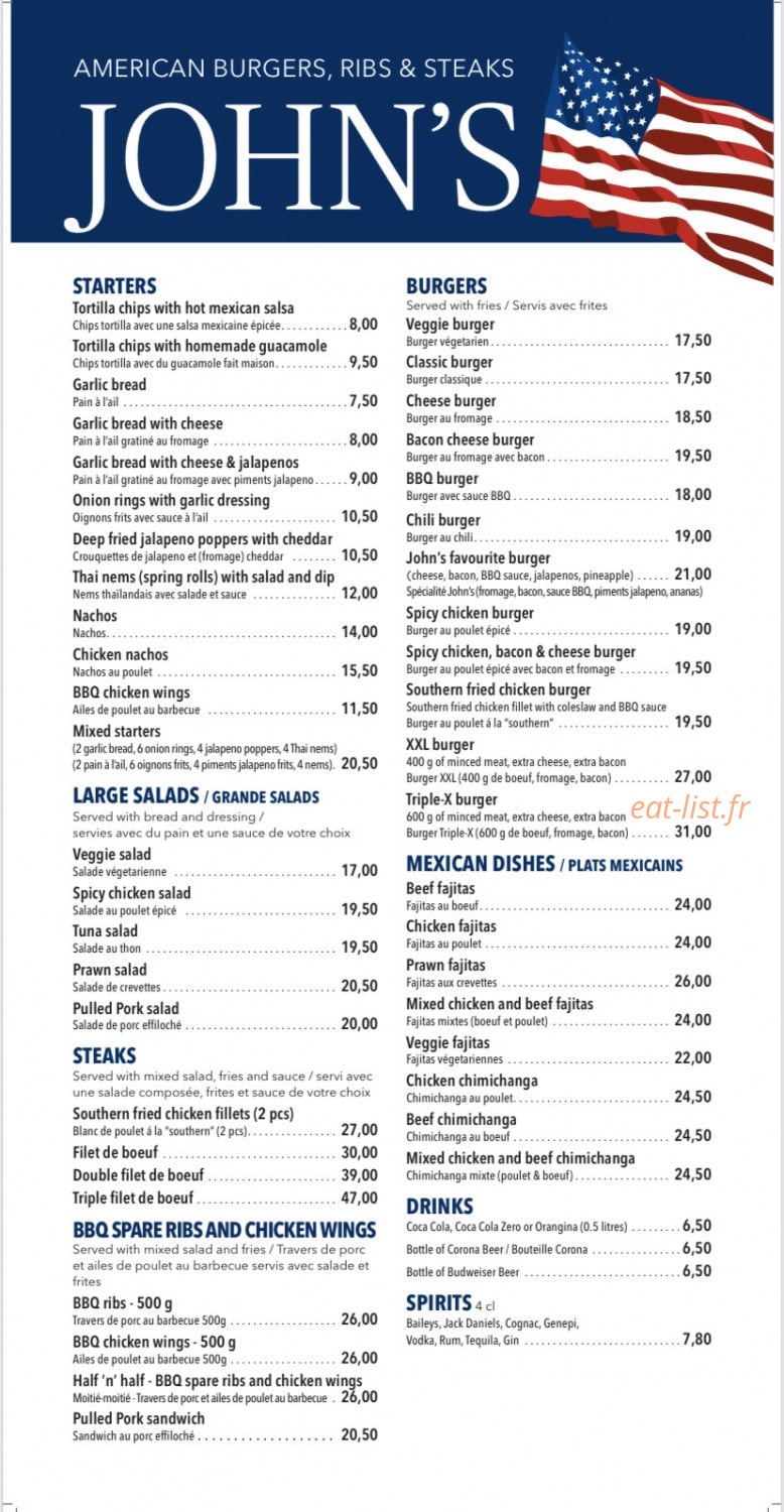 John's American — carte page 1