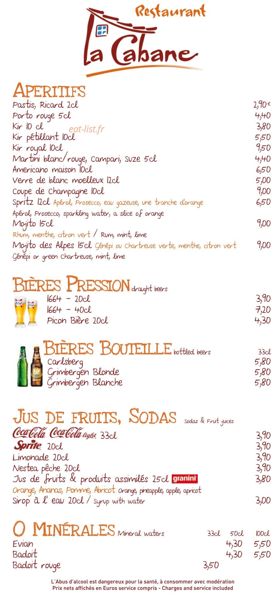 La Cabane — carte page 1