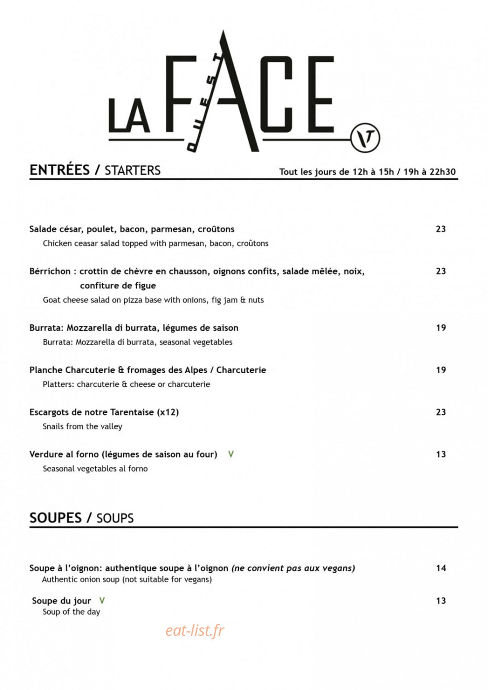 La Face Ouest — carte page 1