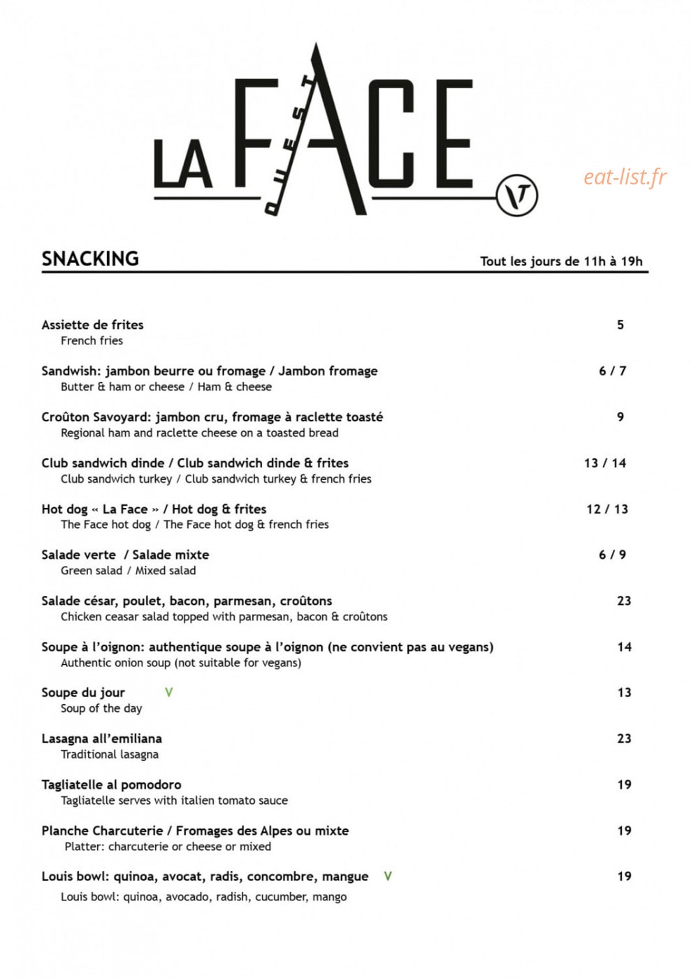 La Face Ouest — carte page 5