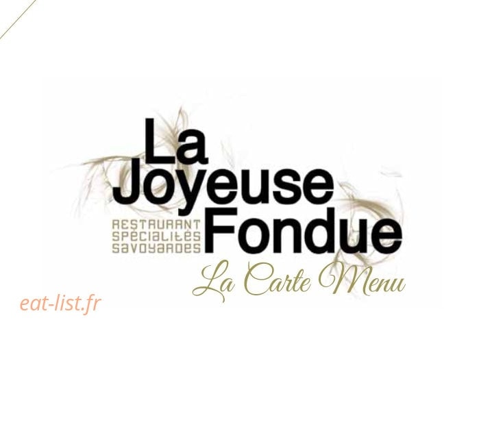 La Joyeuse Fondue — carte page 1