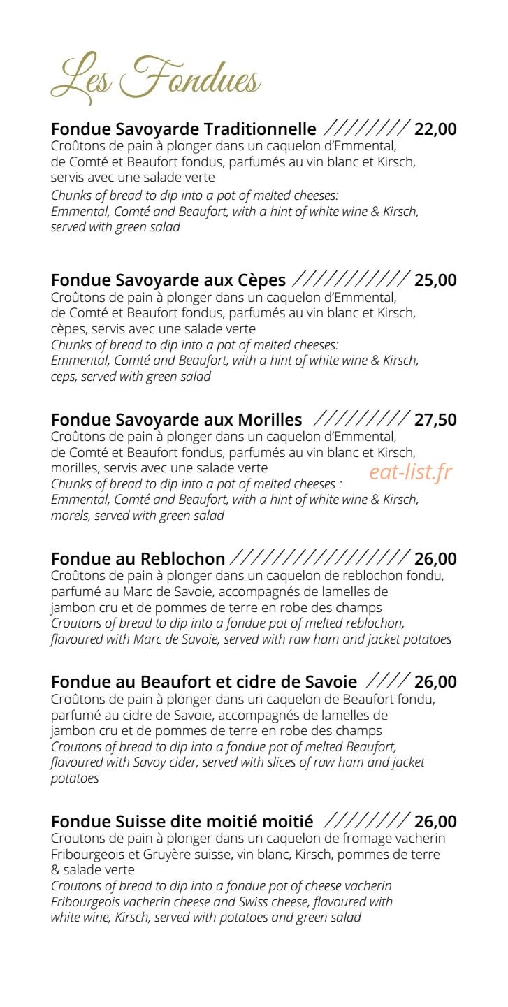 La Joyeuse Fondue — carte page 4