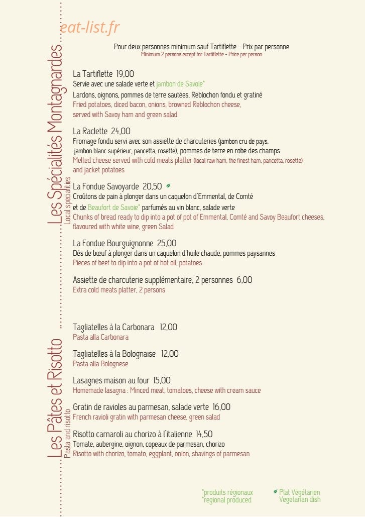 La P’tite Ferme — carte page 3