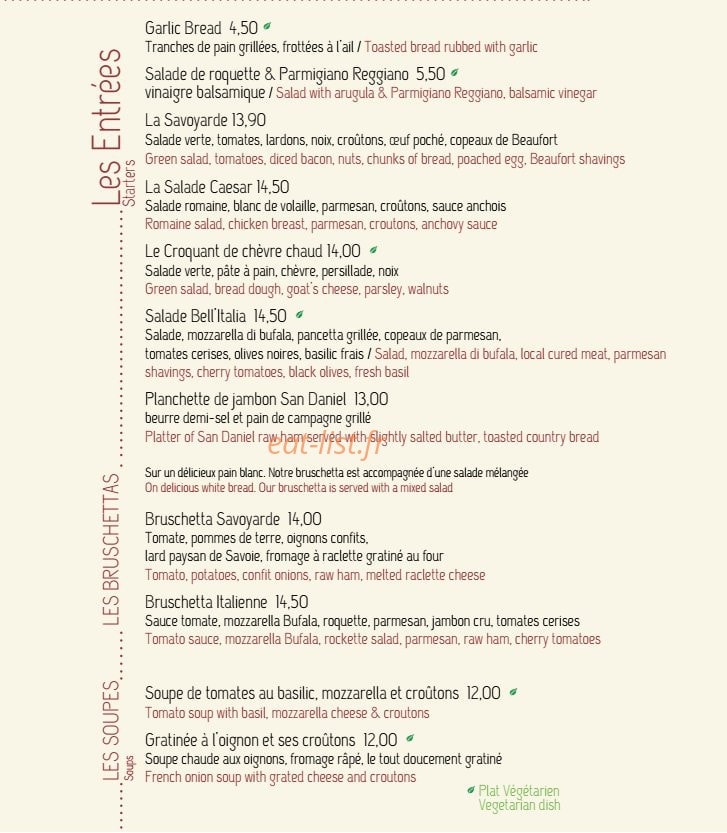 La P’tite Ferme — carte page 1
