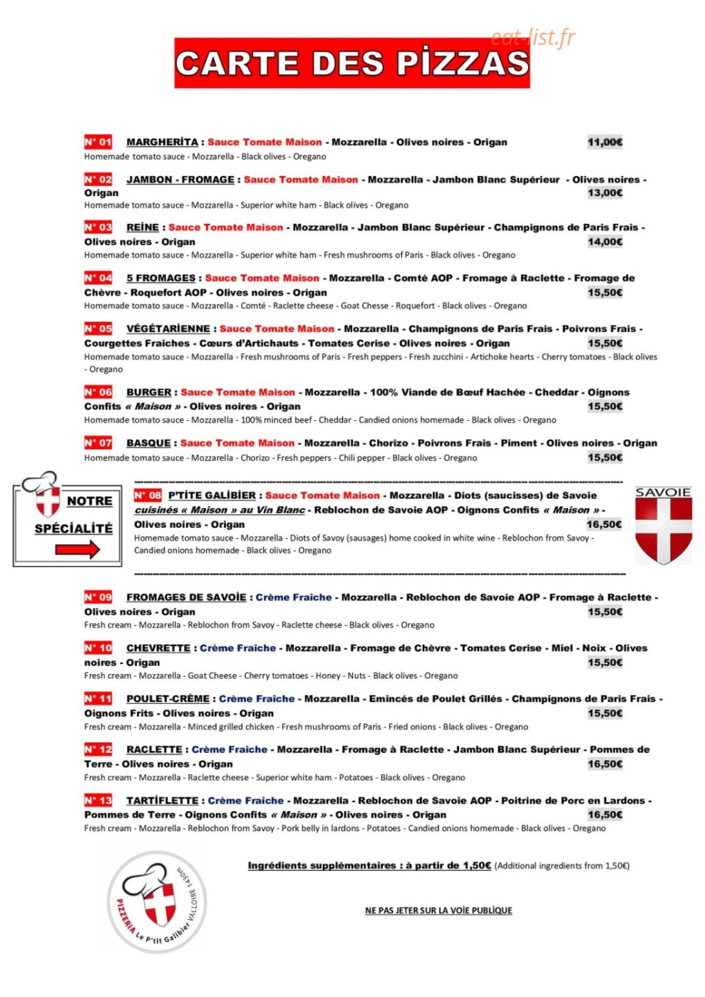 Le P'tit Galibier — carte page 1