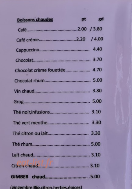 Le Panoramic — carte page 2