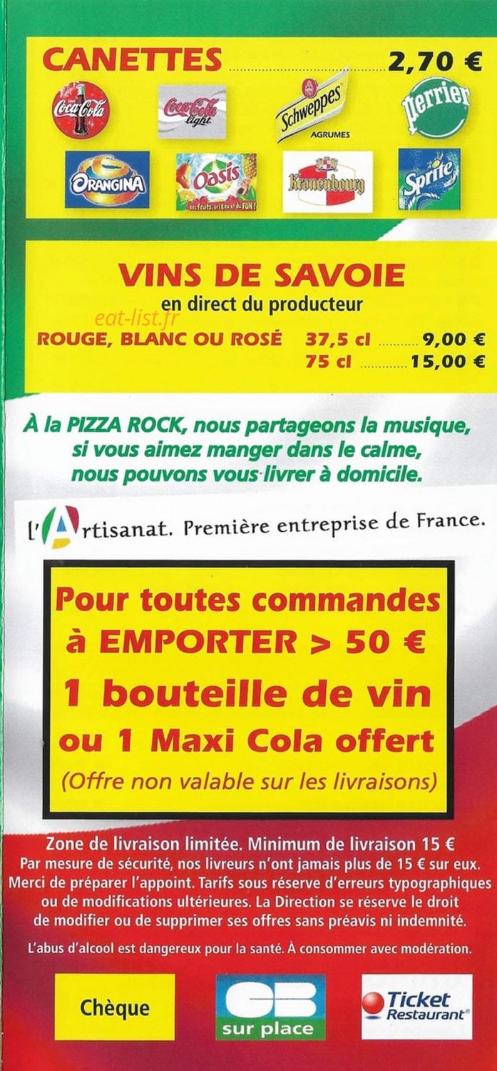 Pizza Rock — carte page 6