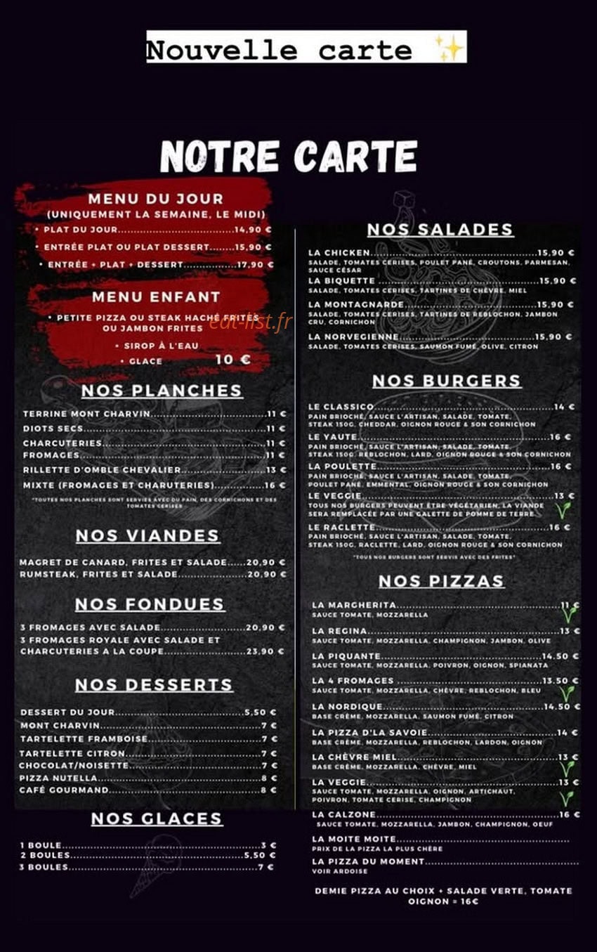 Saveurs De L'artisan — carte page 1