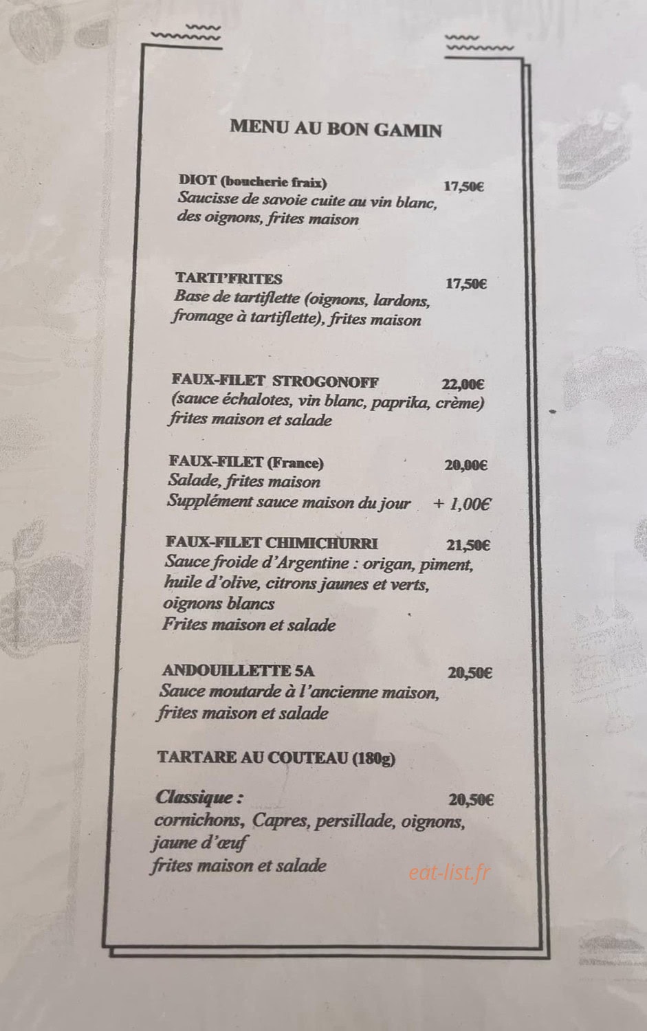 Au bon gamin — carte page 2