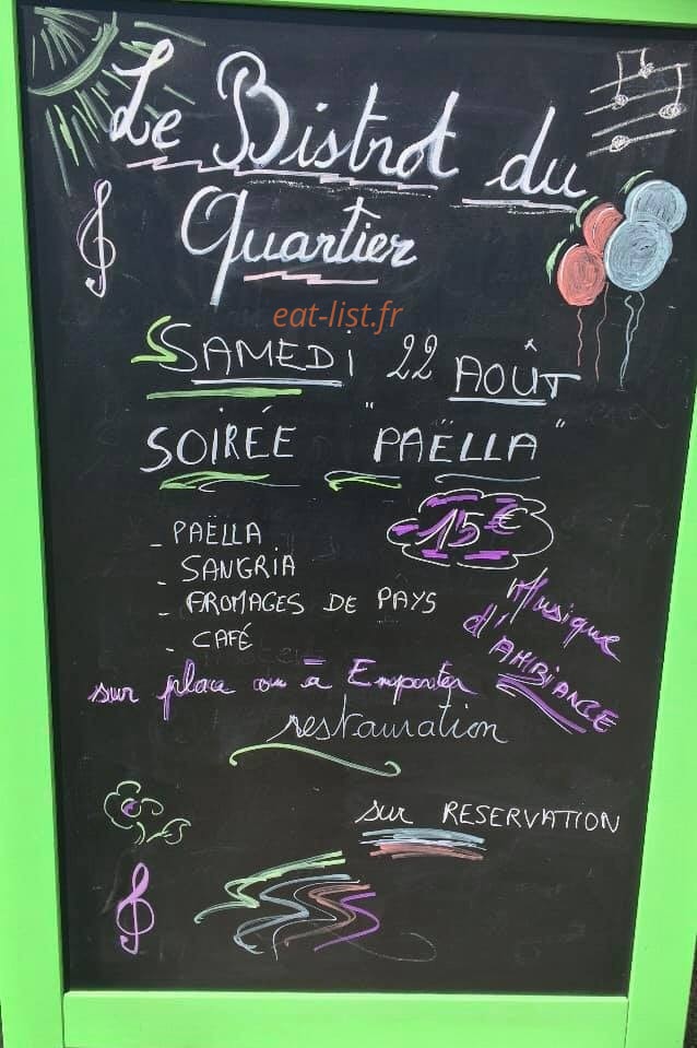 Le Bistrot Du Quartier — carte page 1