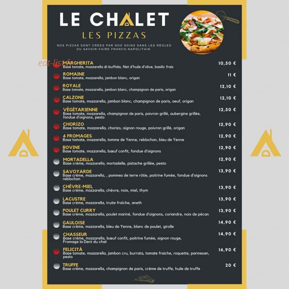 Le Chalet — carte page 1