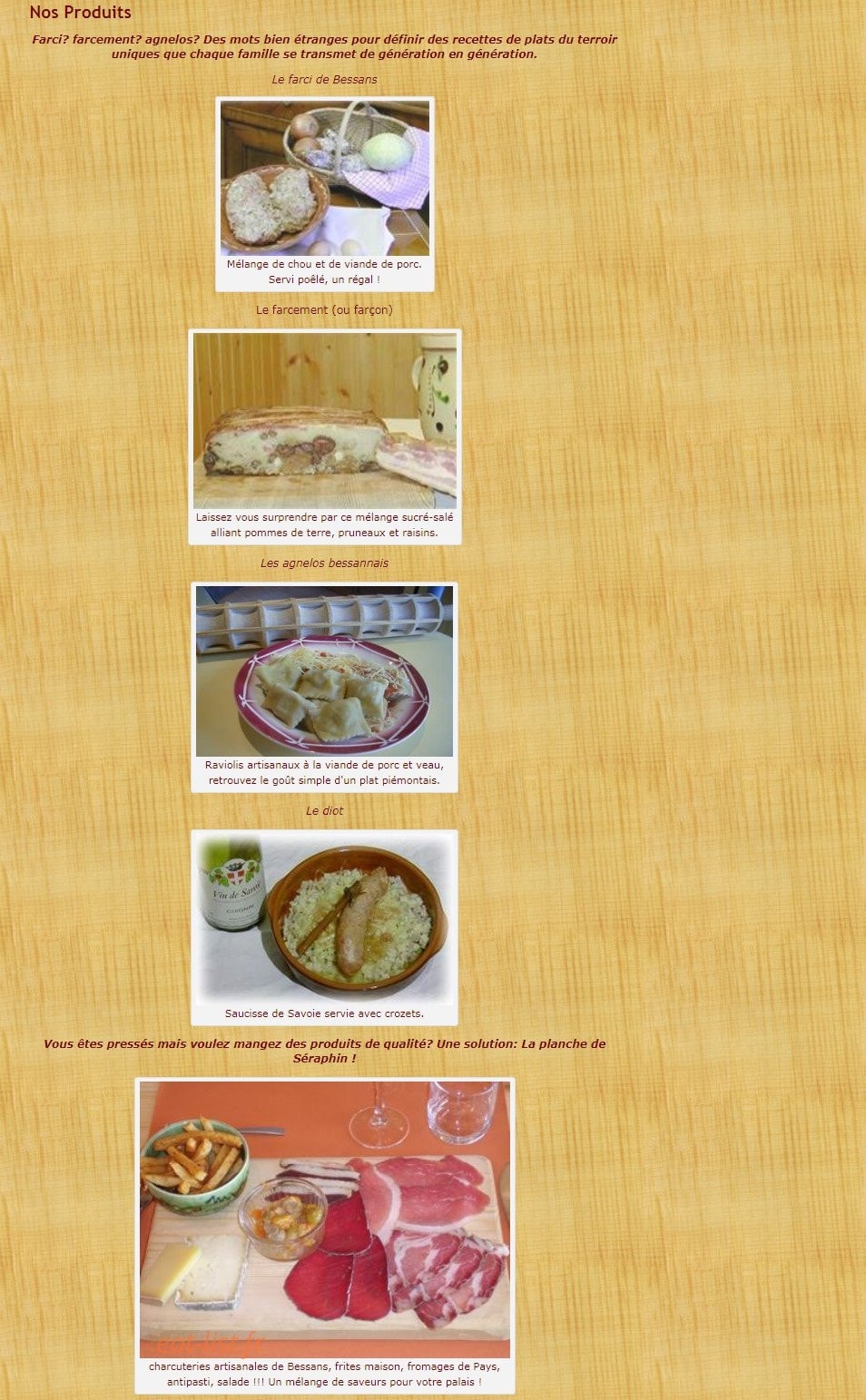 Le Chalet de Séraphin — carte page 1