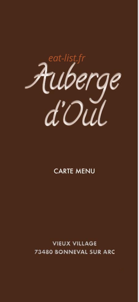 Auberge D'oul — carte page 1