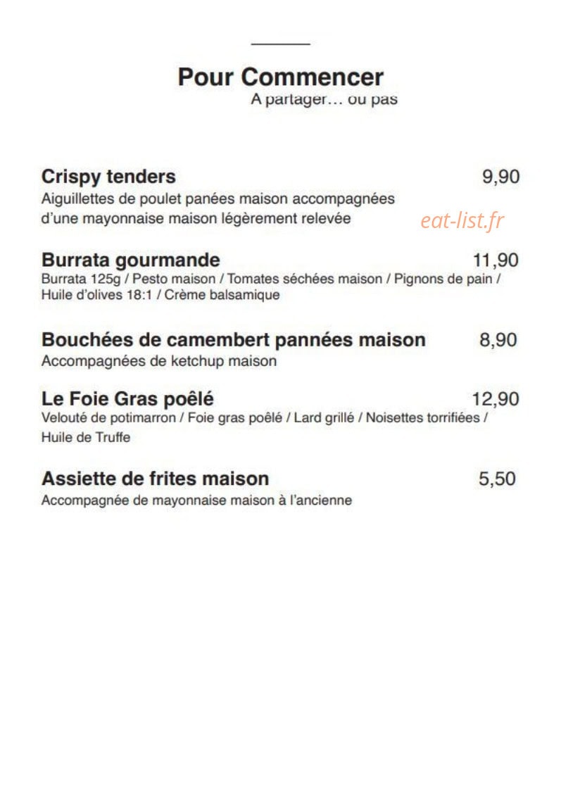 Luxur’ Burger — carte page 2