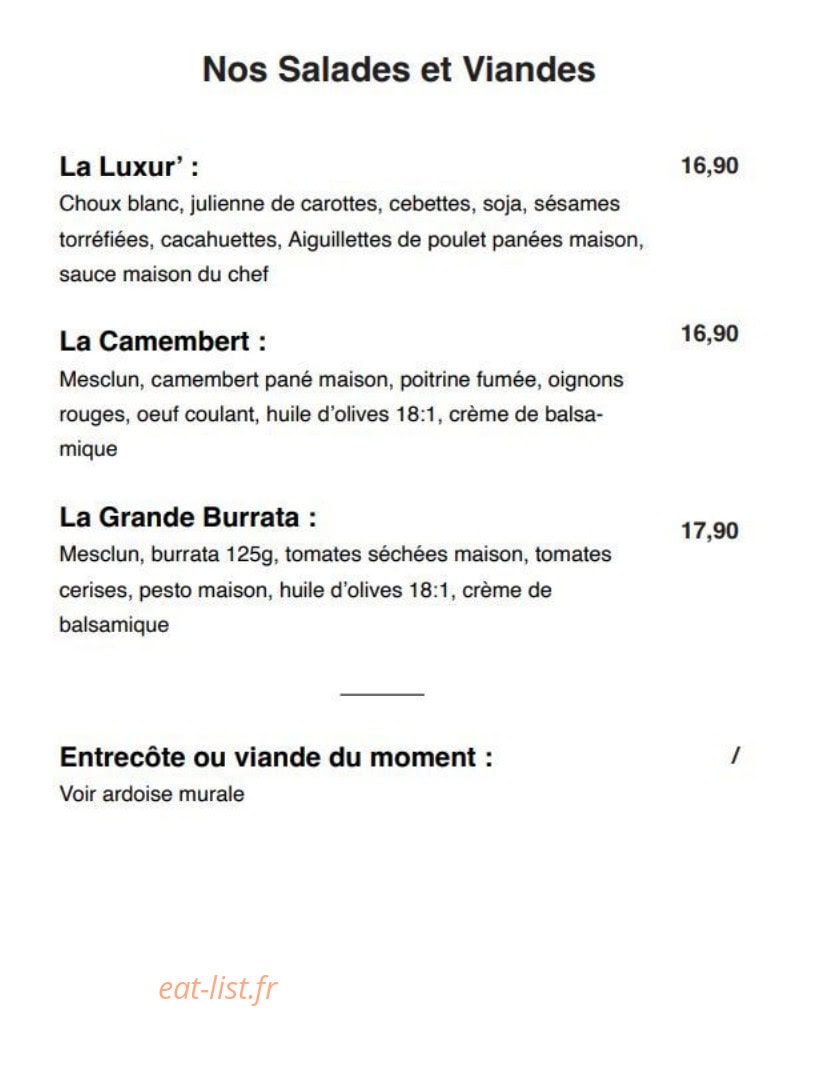Luxur’ Burger — carte page 3