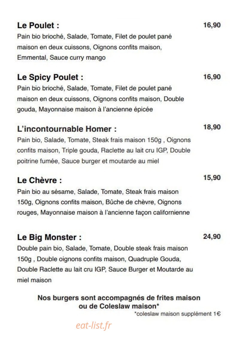 Luxur’ Burger — carte page 5
