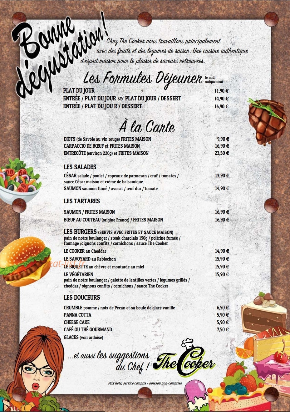 The Cooker — carte page 1
