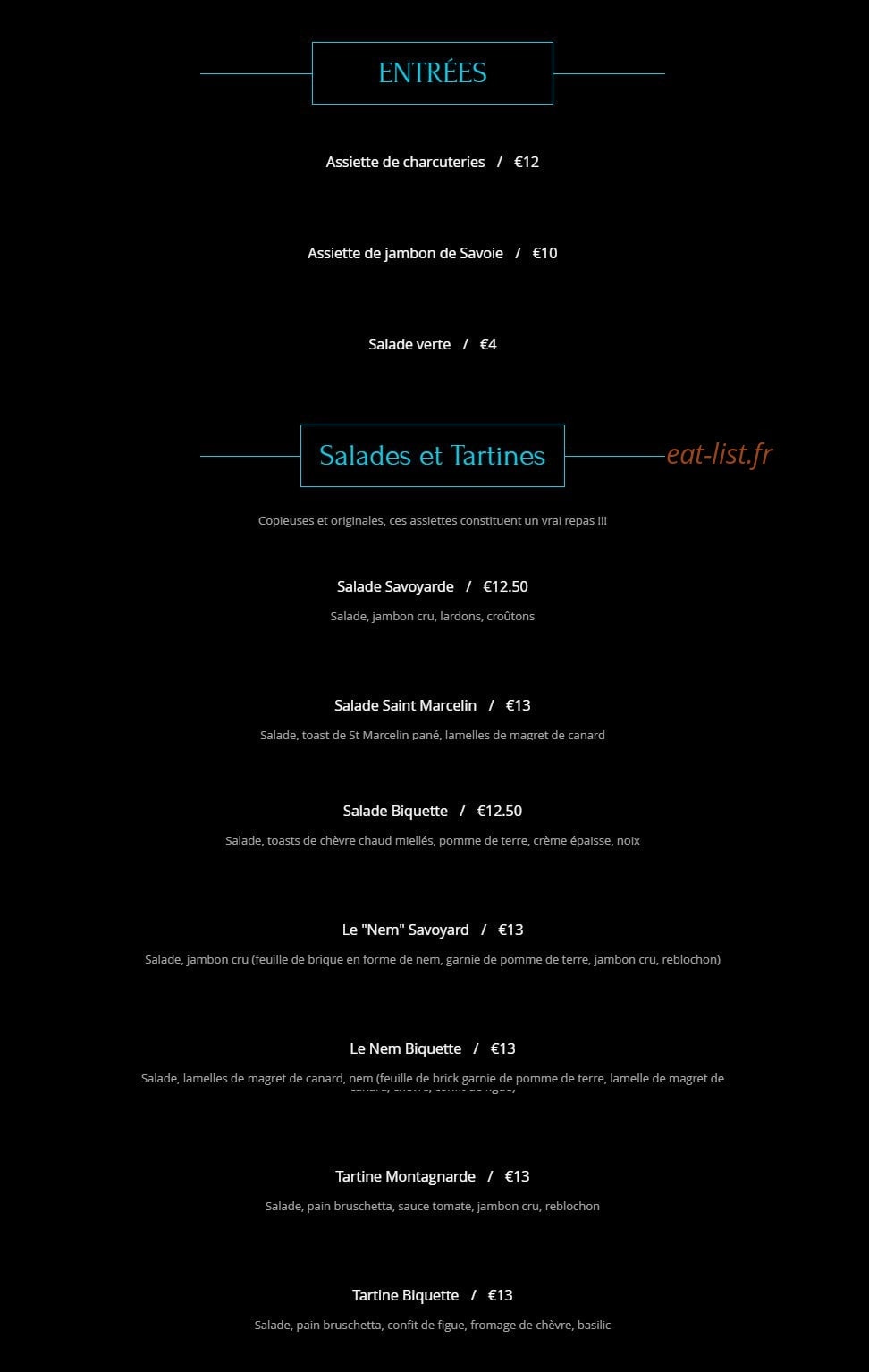 Le Panoramic — carte page 1