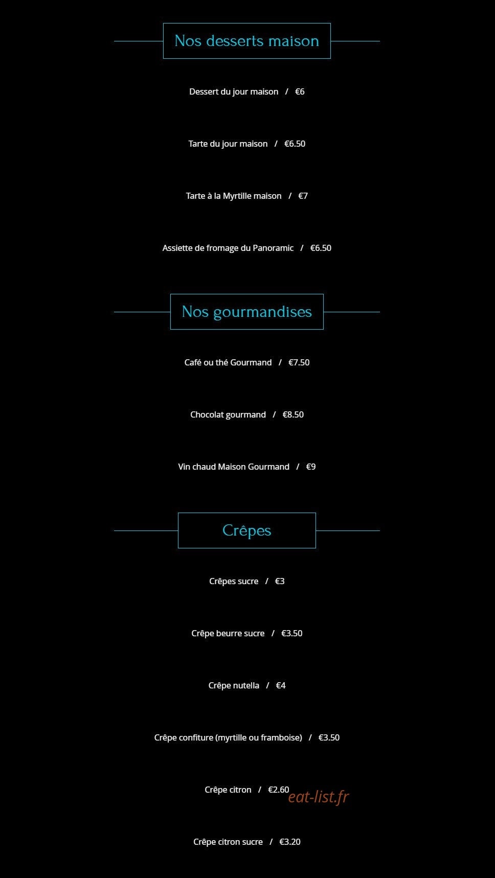 Le Panoramic — carte page 4