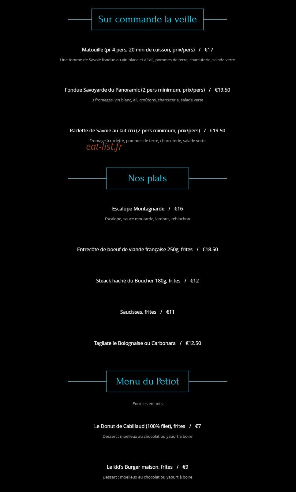 Le Panoramic — carte page 3