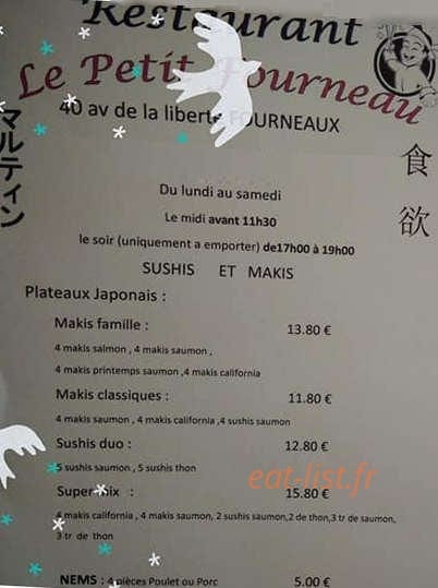 Le Petit Fourneau — carte page 1