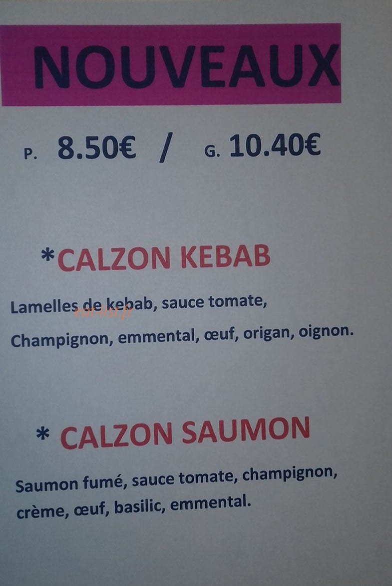 Pizza presto — carte page 1