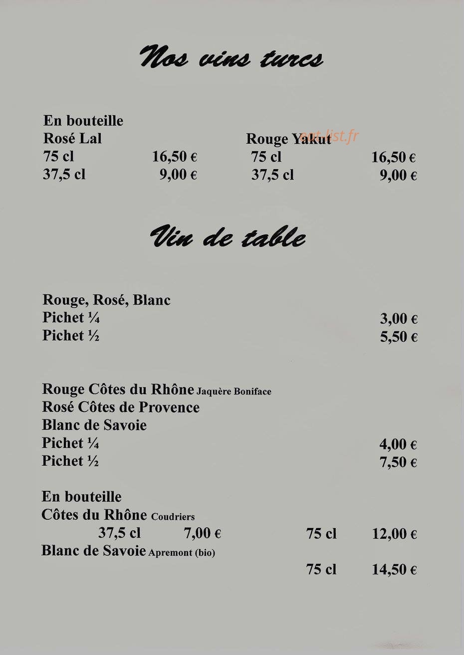 Restaurant l'International — carte page 8