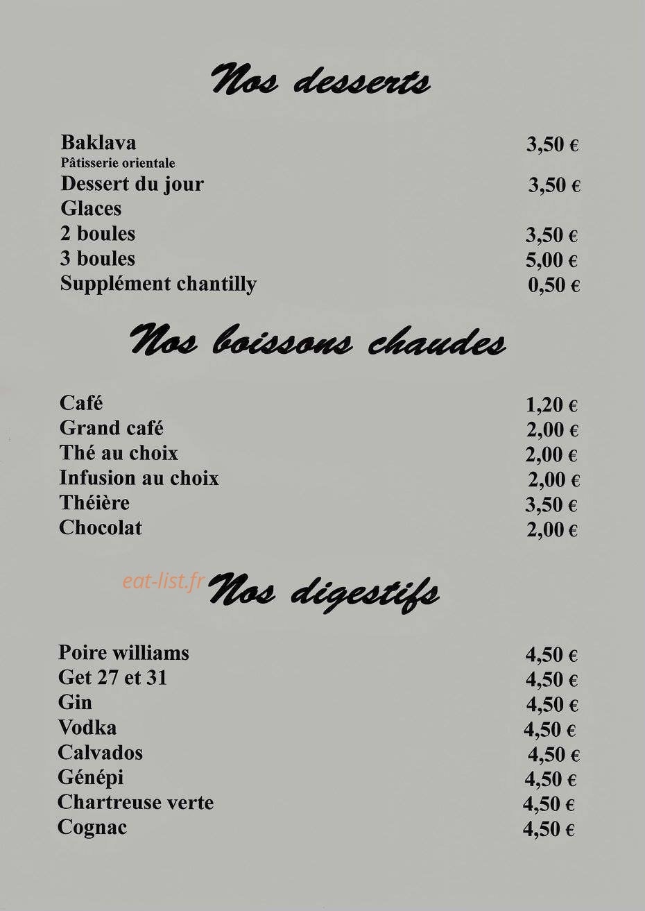 Restaurant l'International — carte page 6
