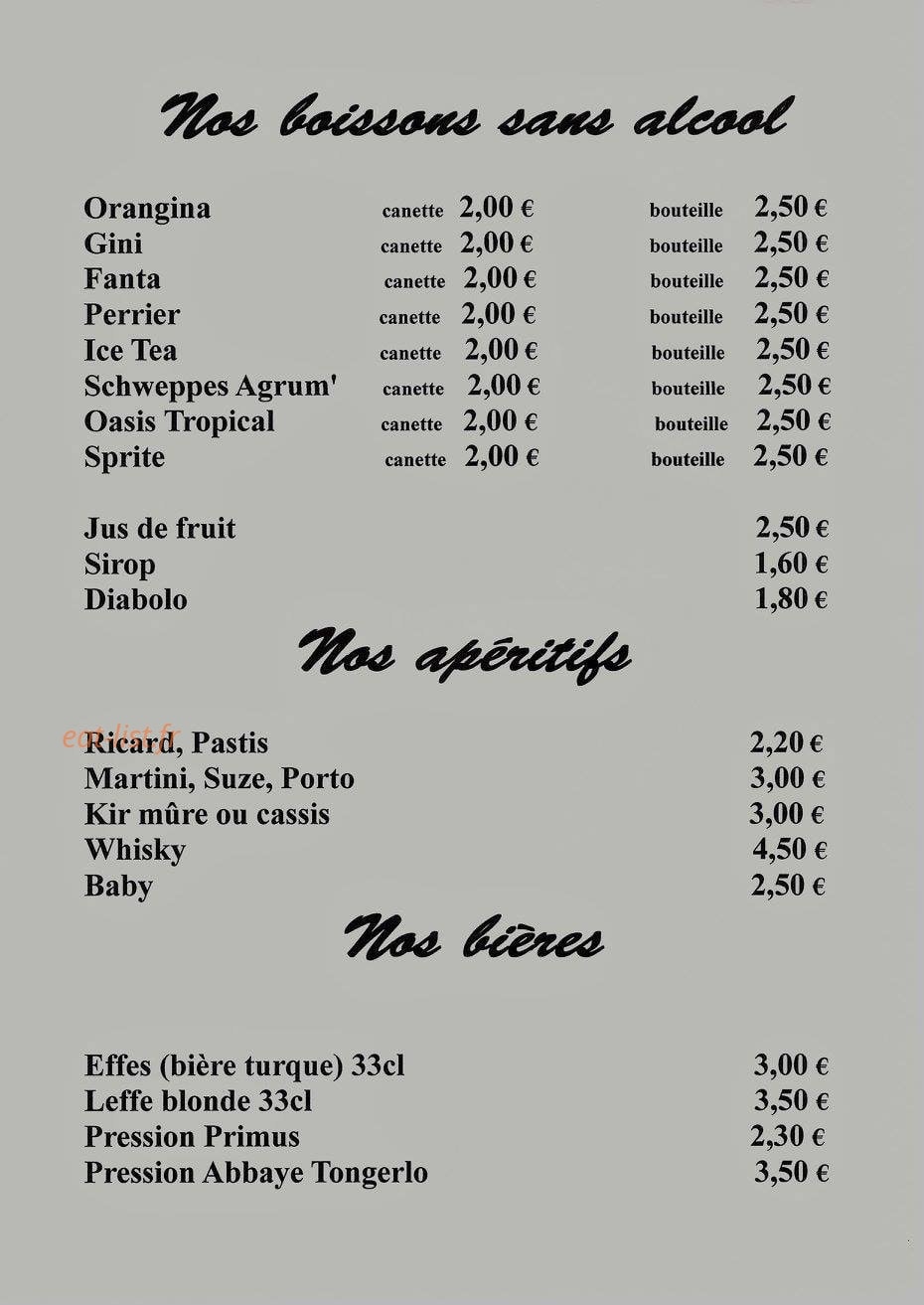 Restaurant l'International — carte page 7