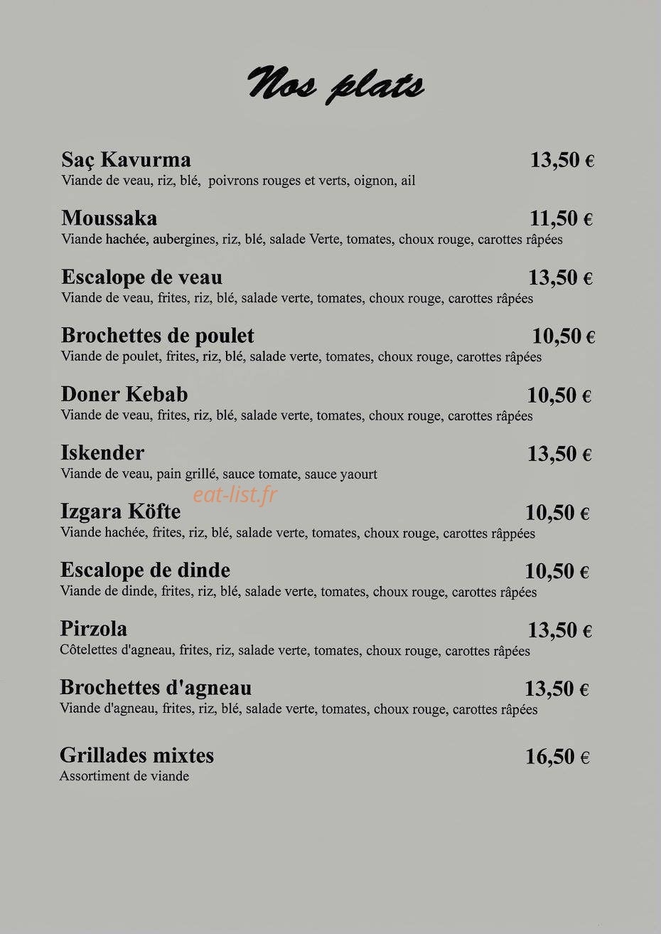 Restaurant l'International — carte page 4
