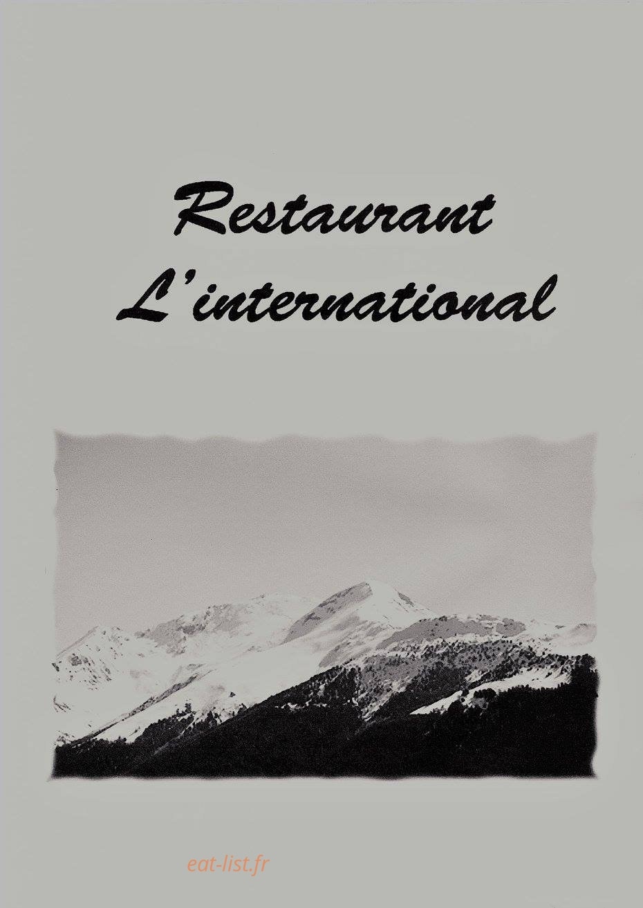 Restaurant l'International — carte page 1